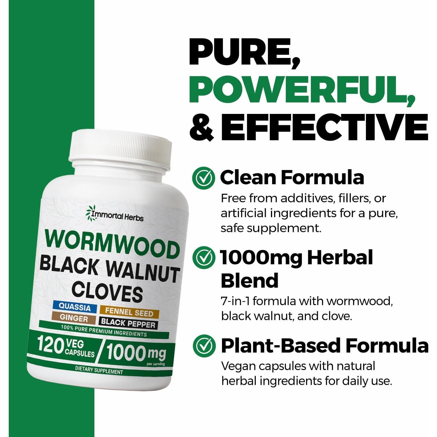 Cápsulas de Ajenjo Dulce Immortal Herbs 120 unidades 7 en 1