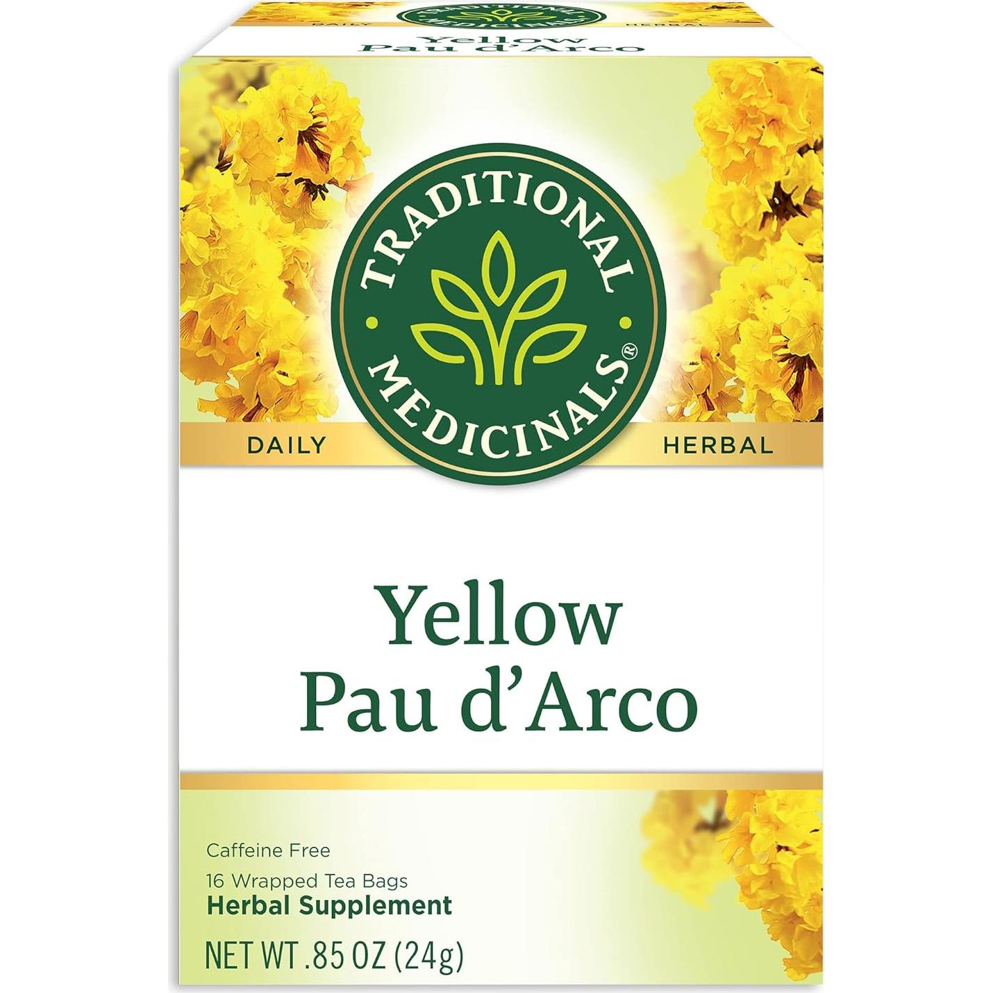 Té Herbal Pau d'Arco Amarillo Medicinales Tradicionales 48 Bolsitas