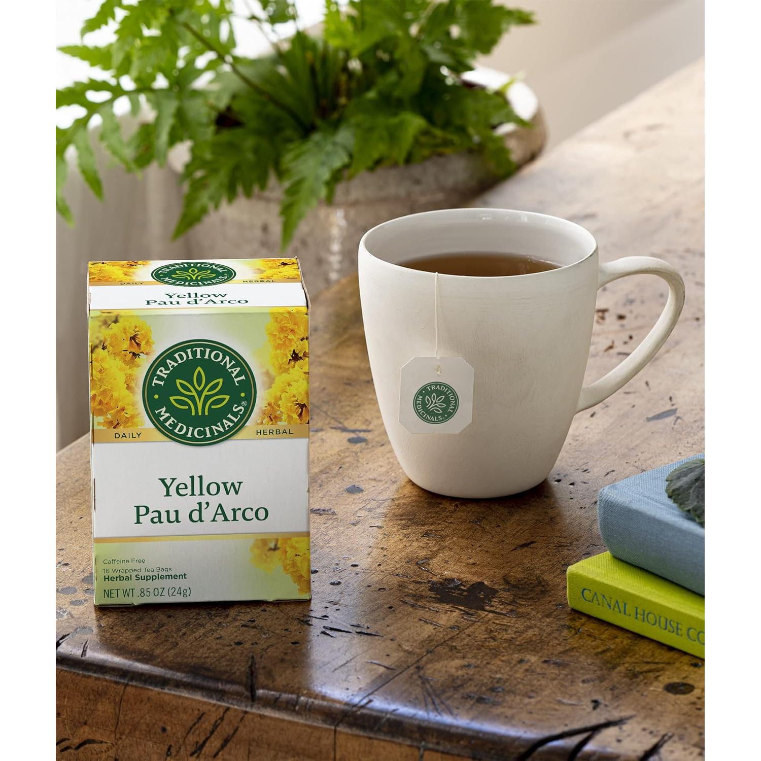 Té Herbal Pau d'Arco Amarillo Medicinales Tradicionales 48 Bolsitas