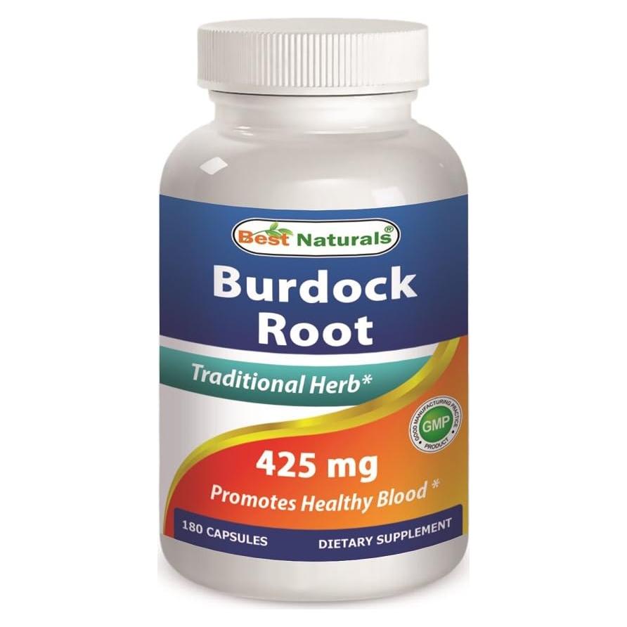 Raíz de Bardana Best Naturals 425 mg - 180 Cápsulas