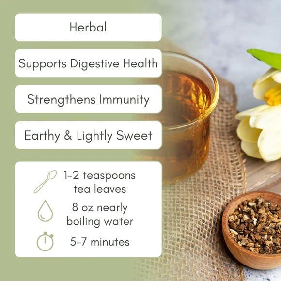 Té de raíz de bardana orgánica a granel 56.7g - Full Leaf Tea Co.