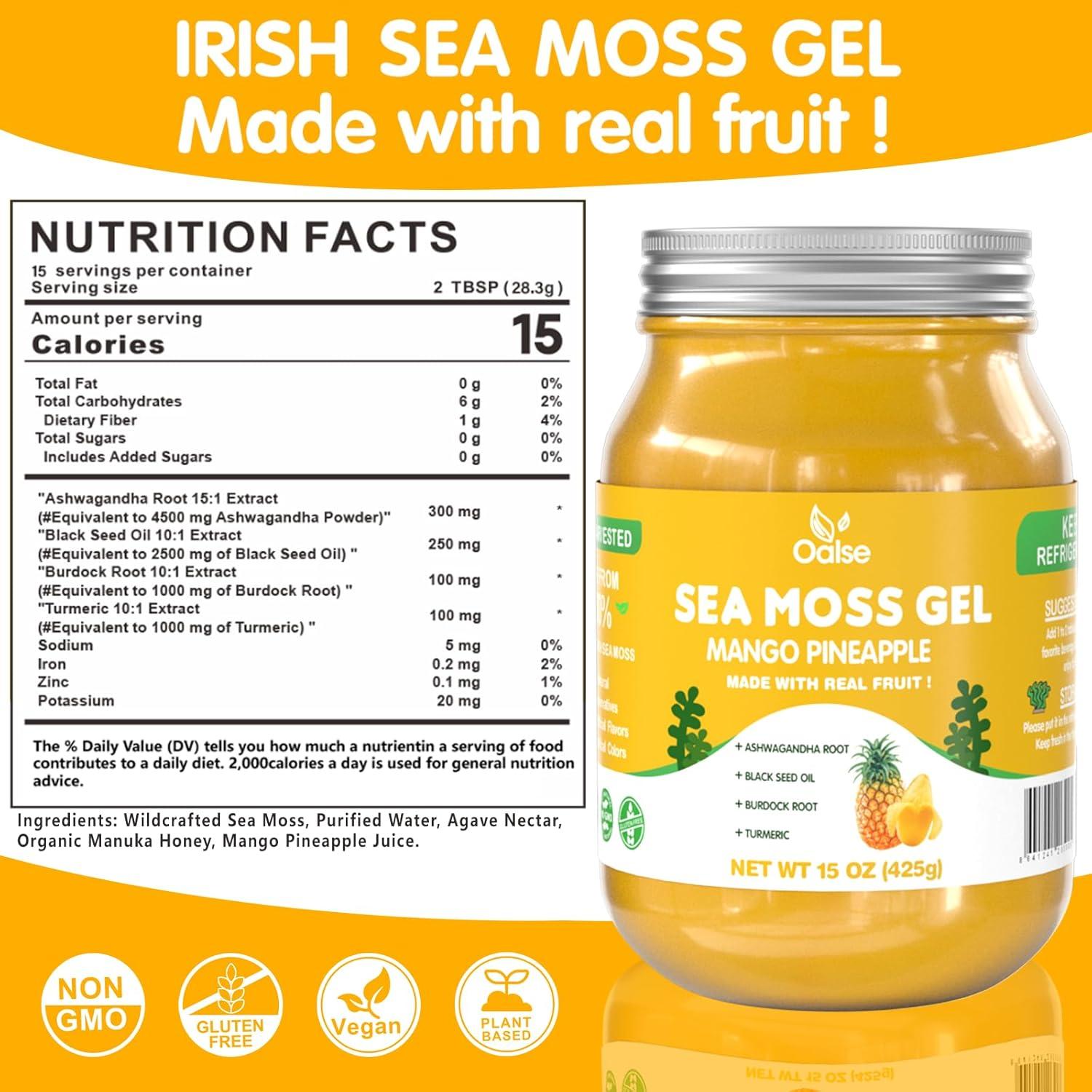 Gel de Musgo Marino Irlandés OALSE 425g Mango Piña Vegano