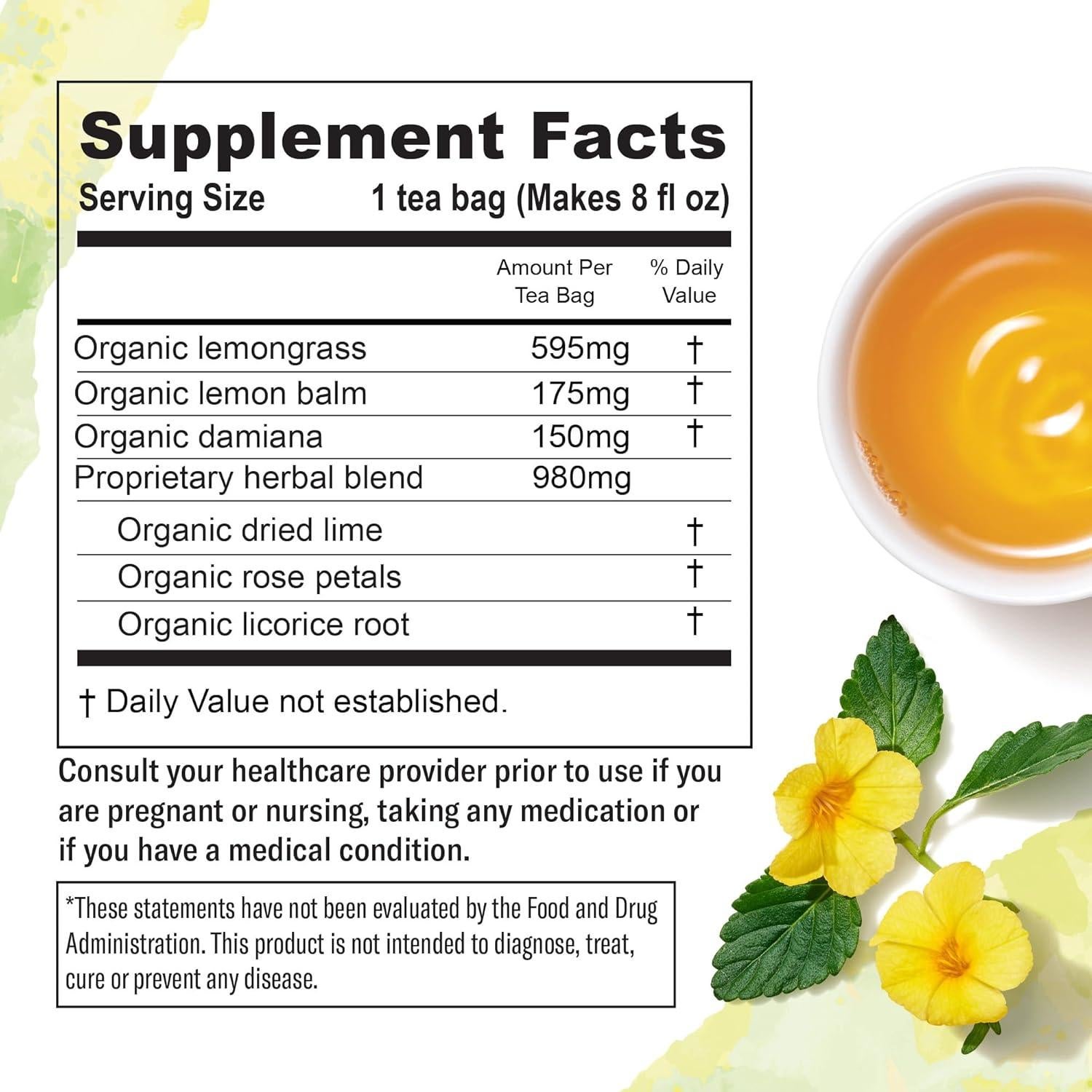 Paquete de Té Herbal Orgánico Numi - 3 Variedades de Damiana