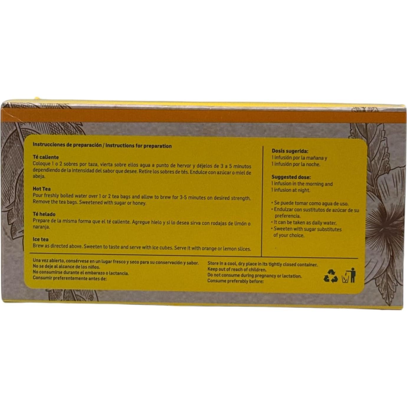 Té de Damiana 100% Natural - 3 Paquetes de 25 Bolsitas - Sin Cafeína - Hecho en México