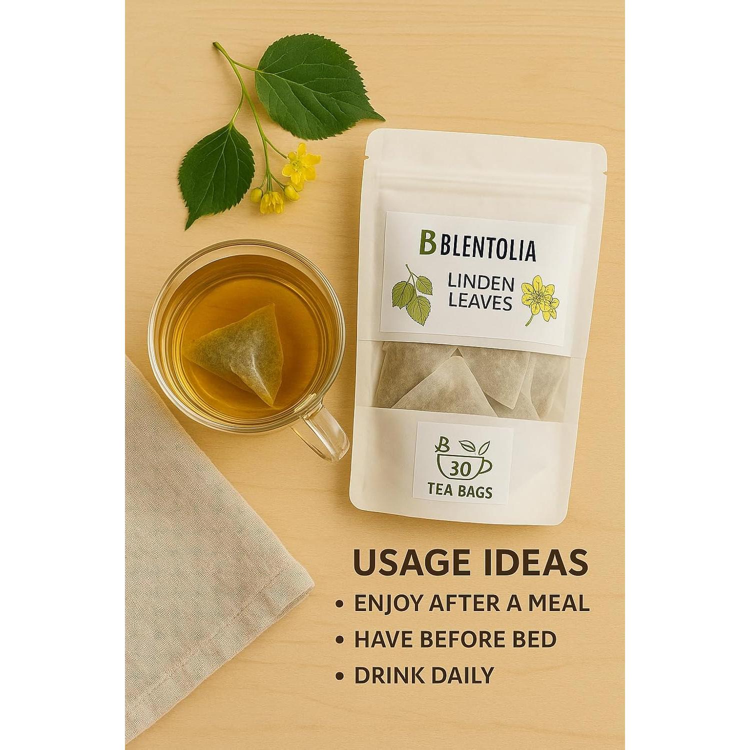 Té de Hierbas Blentolia de Tilo 100% Natural - 30 Bolsitas