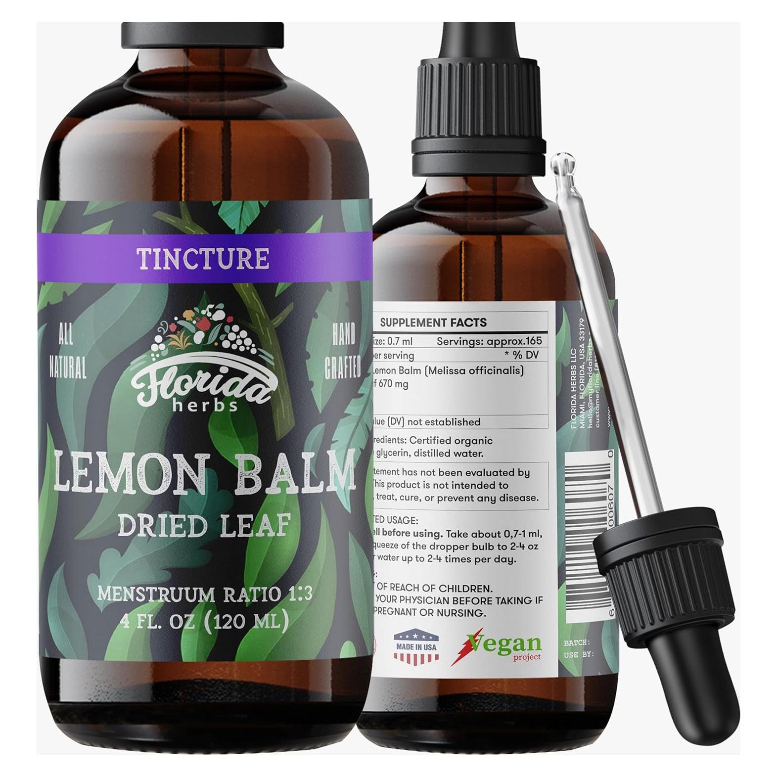 Tintura de Bálamo Limón Orgánico Florida Herbs 120 ml Vegana