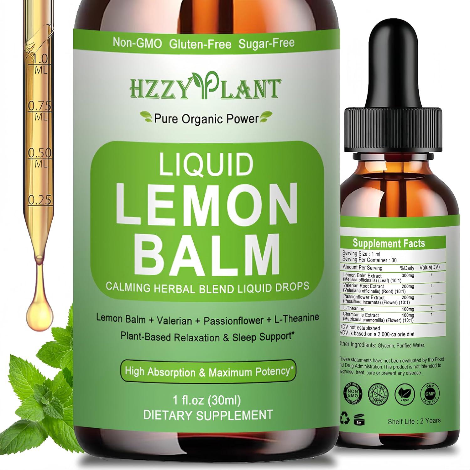 Tintura de Melisa Orgánica HZZYPLANT - Gotas Líquidas 30ml