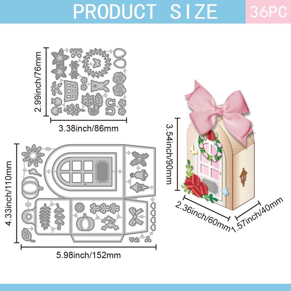 Troquel de Caja de Puerta 3D GLOBLELAND para DIY y Scrapbooking