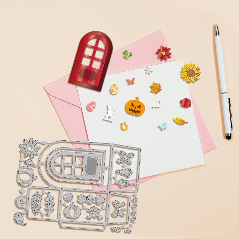 Troquel de Caja de Puerta 3D GLOBLELAND para DIY y Scrapbooking