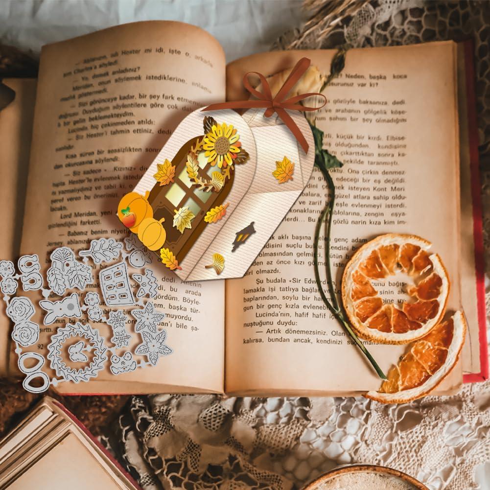 Troquel de Caja de Puerta 3D GLOBLELAND para DIY y Scrapbooking