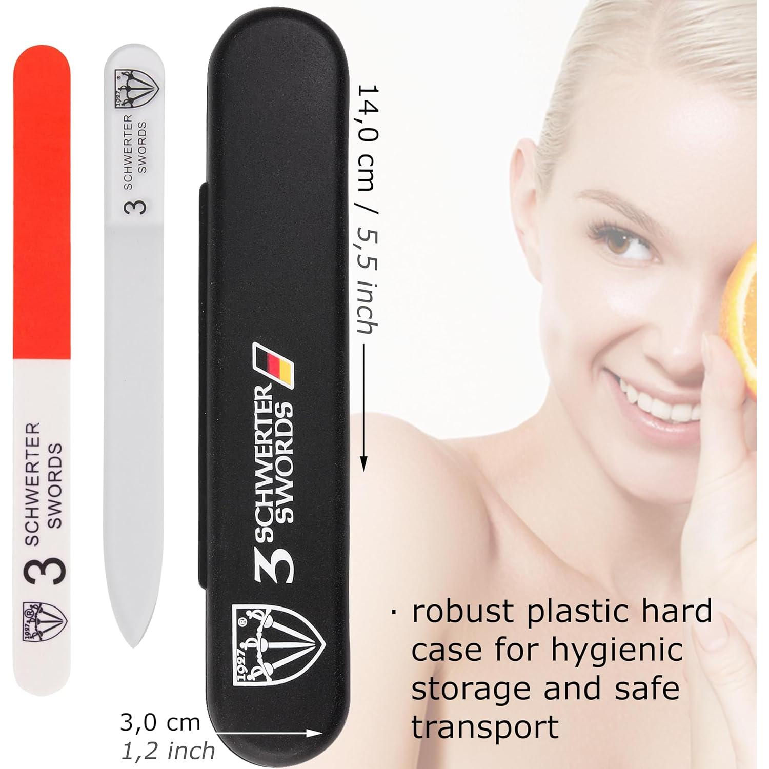 Lima de Uñas de Vidrio 3 Espadas Alemania Doble Cara 11.5 cm