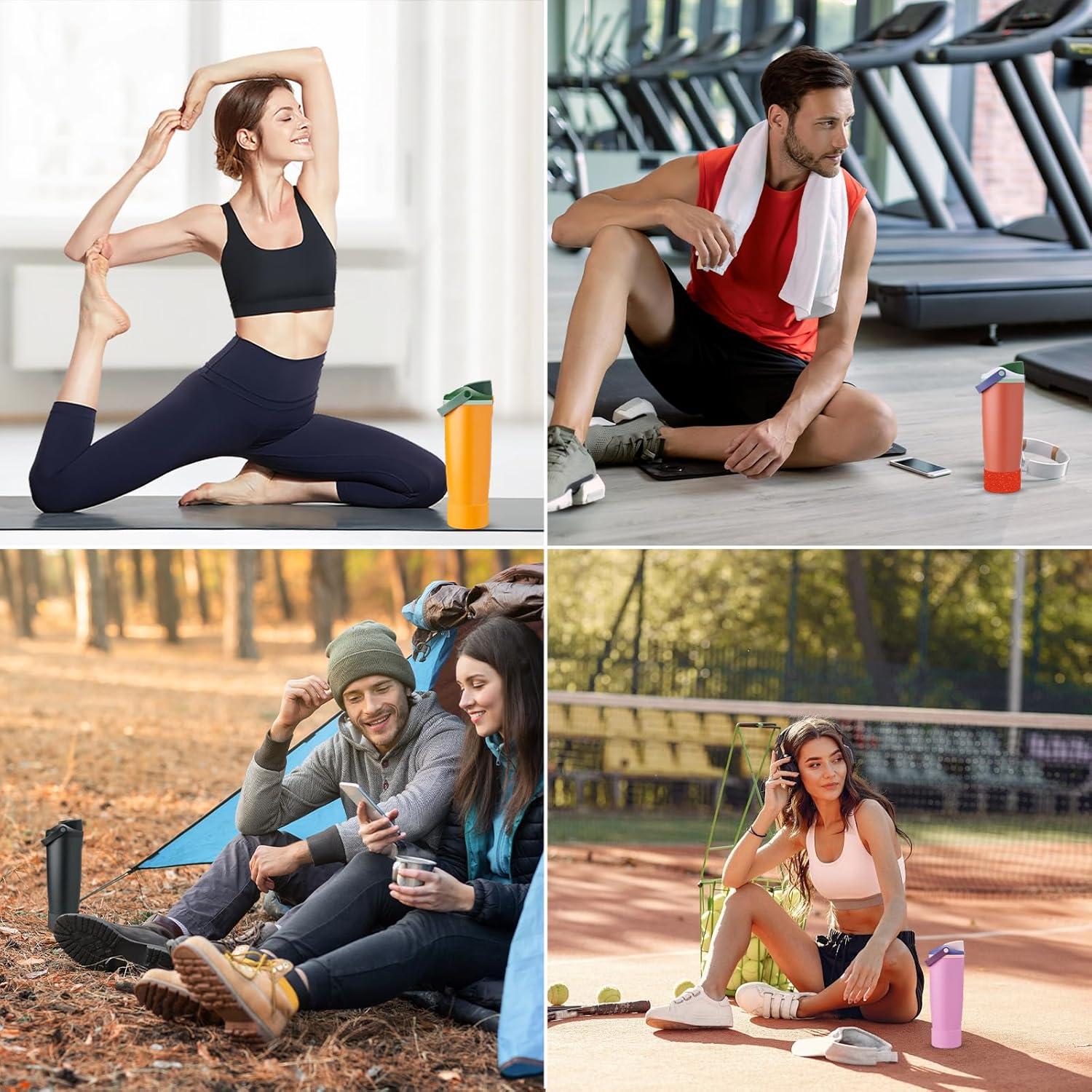 2 Fundas de Silicona Antideslizantes QIONG para Botellas Owala