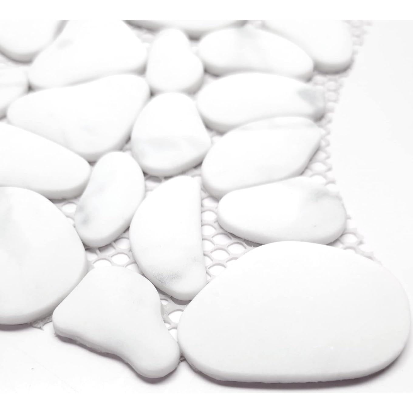 Baldosa de Guijarros Sunwings 10 Hojas Blanco Carrara 27x27cm