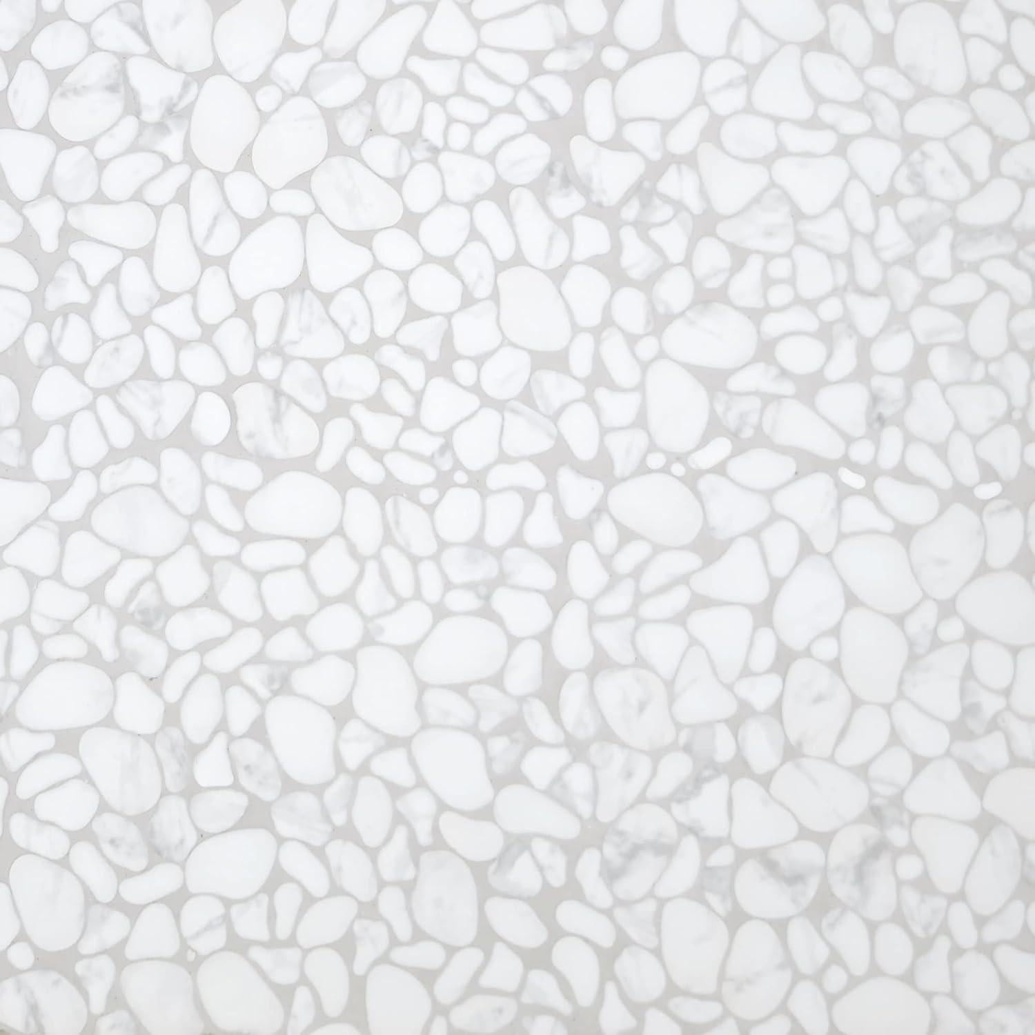 Baldosa de Guijarros Sunwings 10 Hojas Blanco Carrara 27x27cm