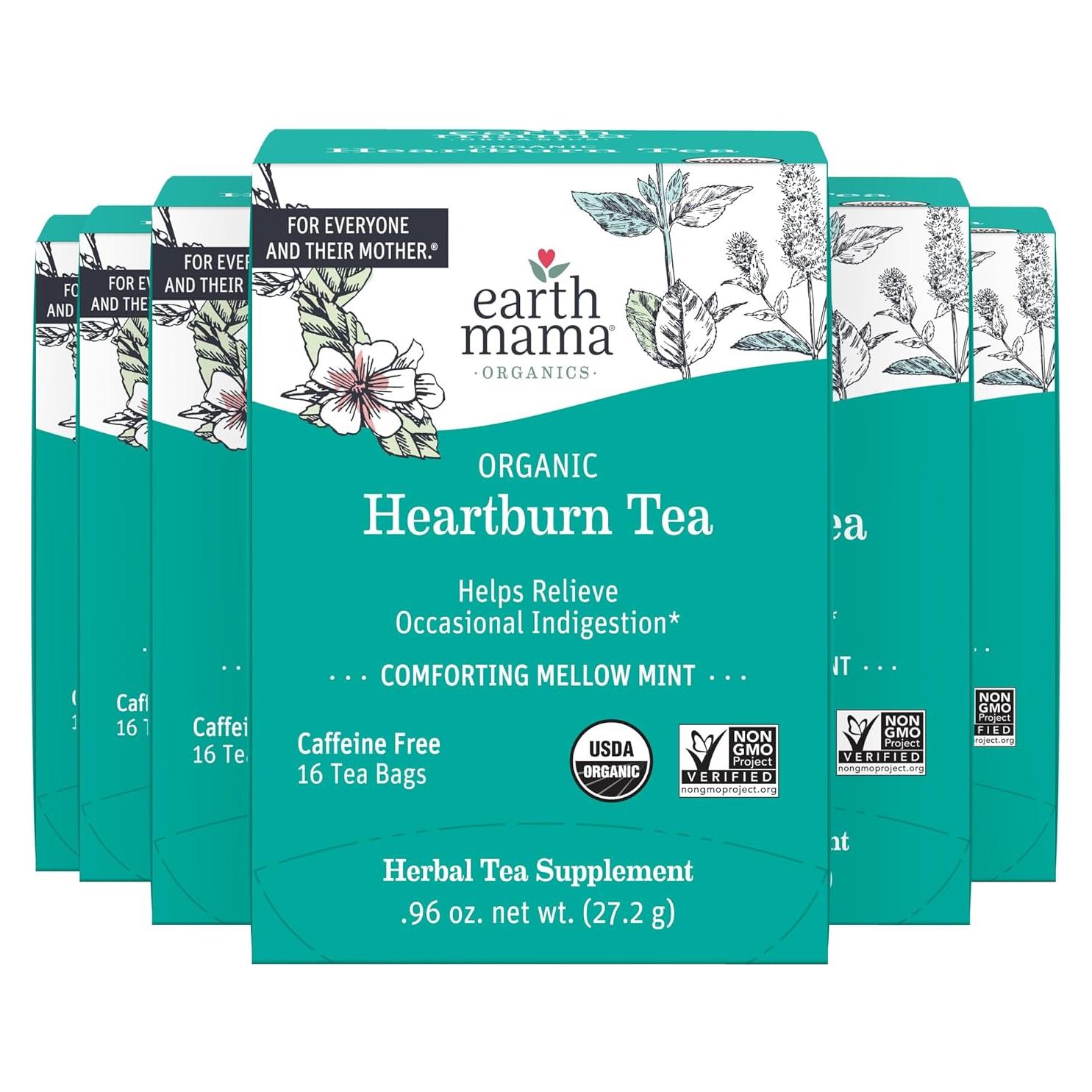 Té Orgánico para la Acidez Earth Mama | 96 Bolsitas Calmantes