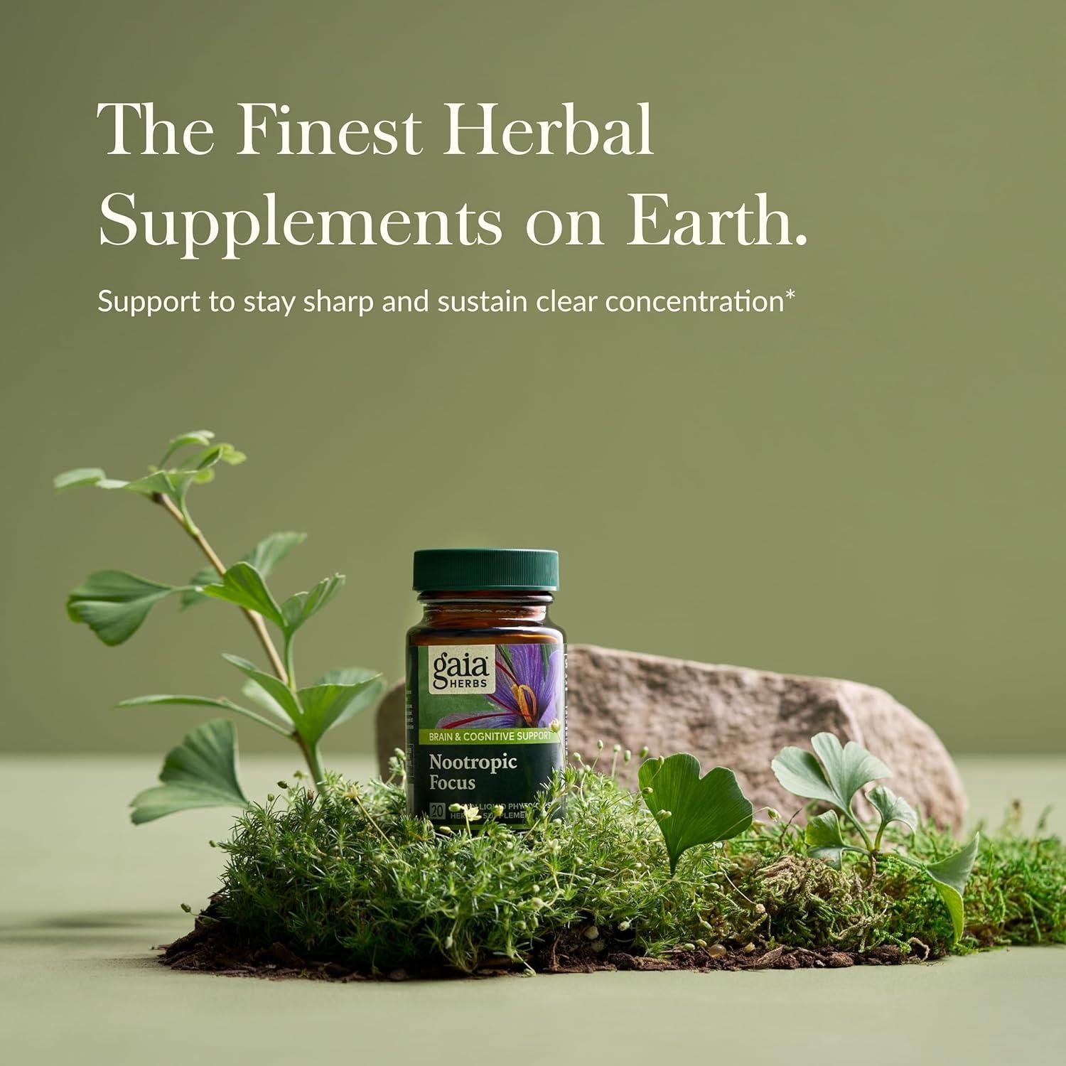 Suplemento Cognitivo Gaia Herbs Nootropic Focus 20 Cápsulas