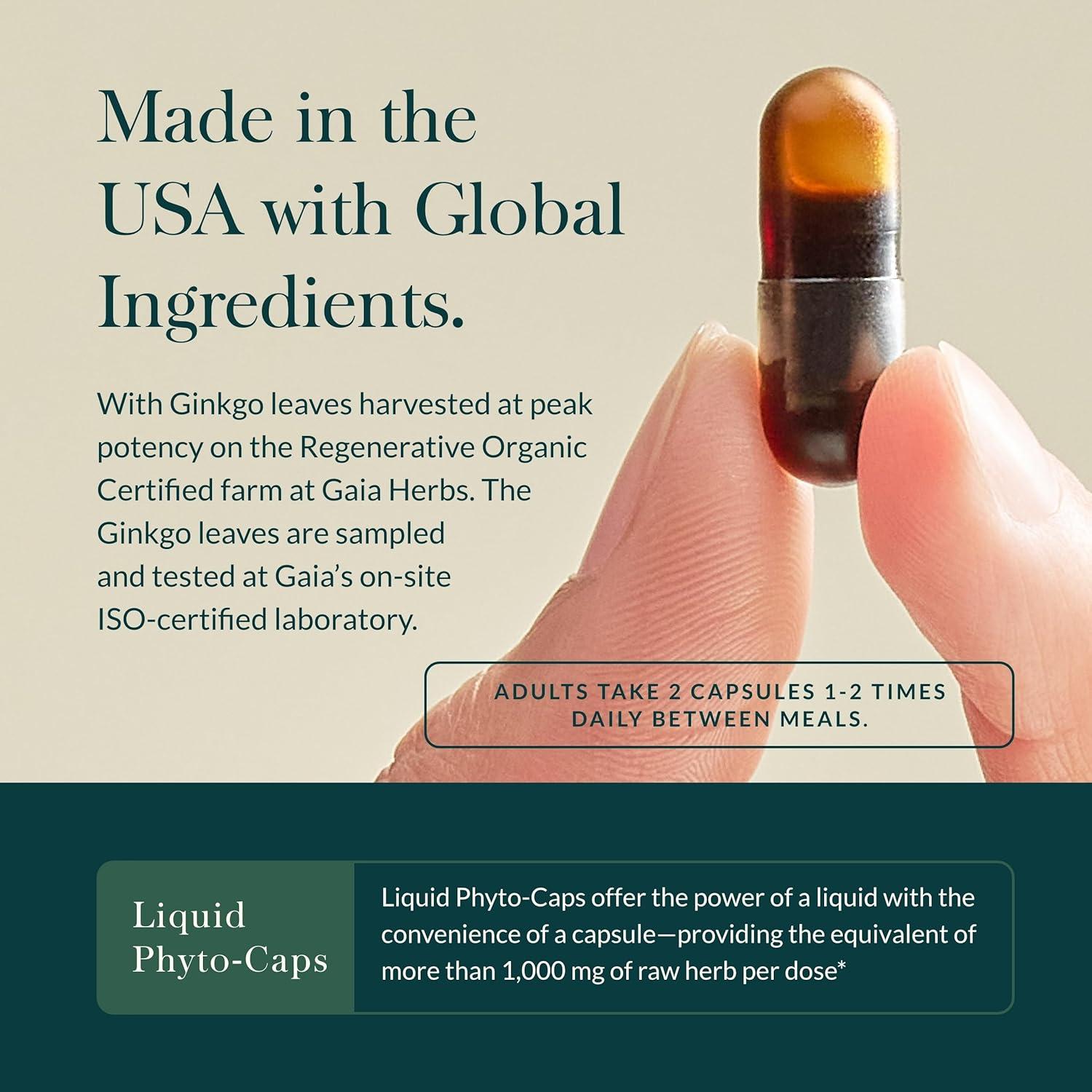 Suplemento Cognitivo Gaia Herbs Nootropic Focus 20 Cápsulas