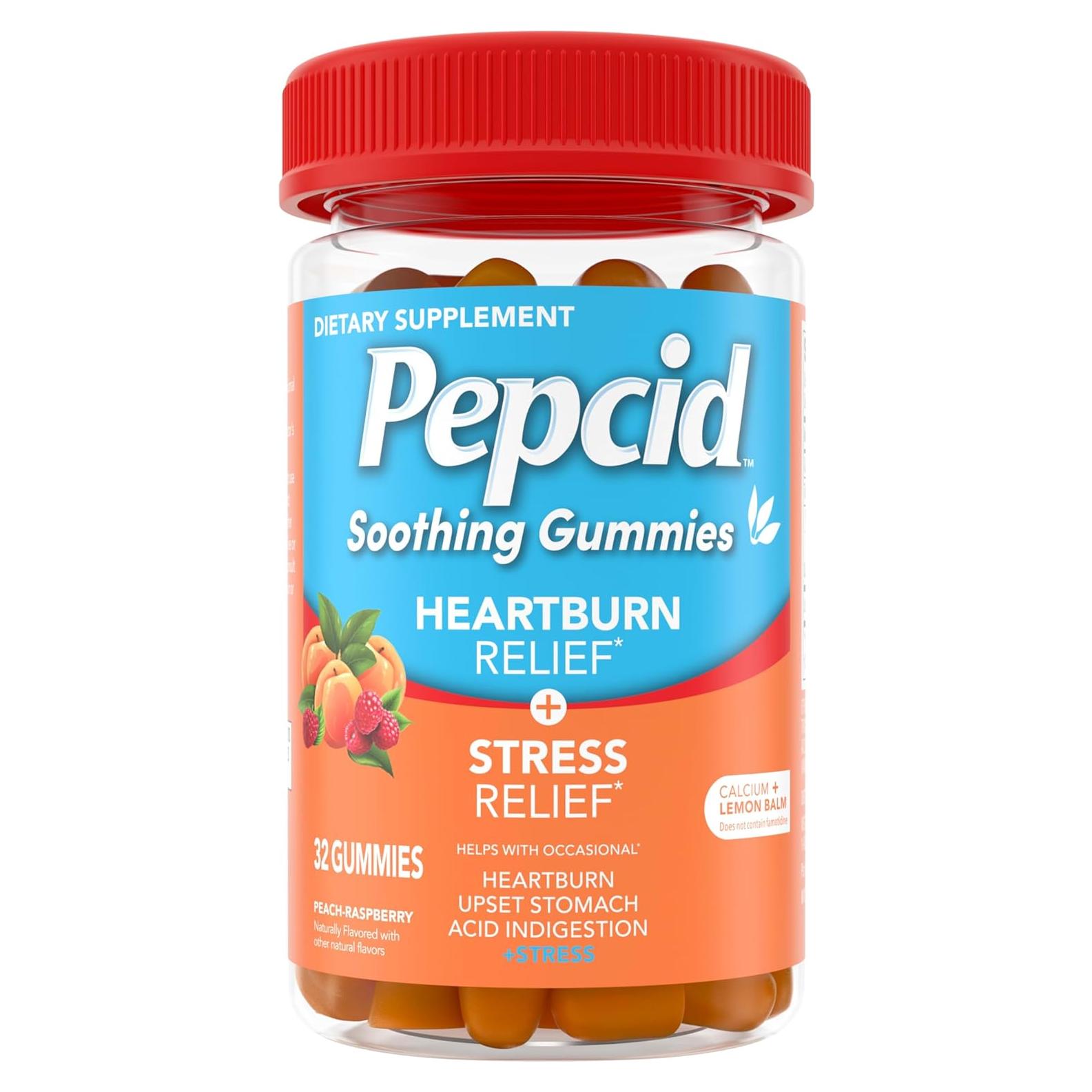 Gomitas Antiácidas Pepcid 32 ct - Durazno-Frambuesa, Alivio Estrés