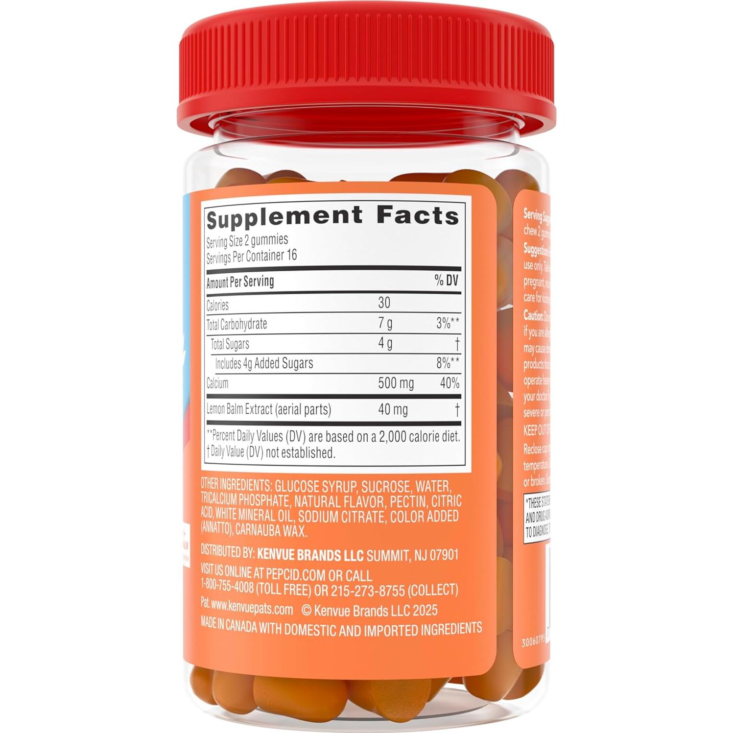 Gomitas Antiácidas Pepcid 32 ct - Durazno-Frambuesa, Alivio Estrés