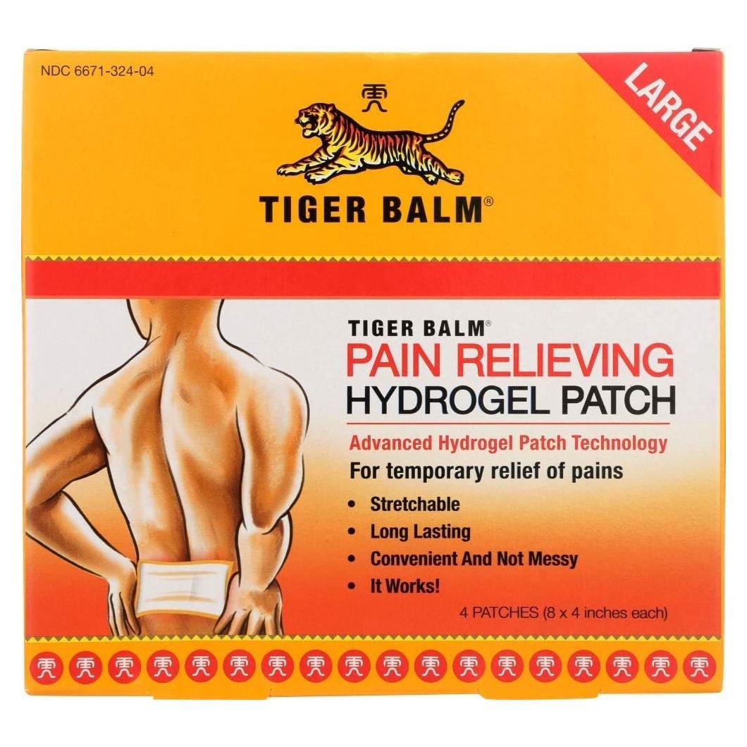 Parche Alivio del Dolor Tiger Balm 10.16x20.32 cm 4 Unidades