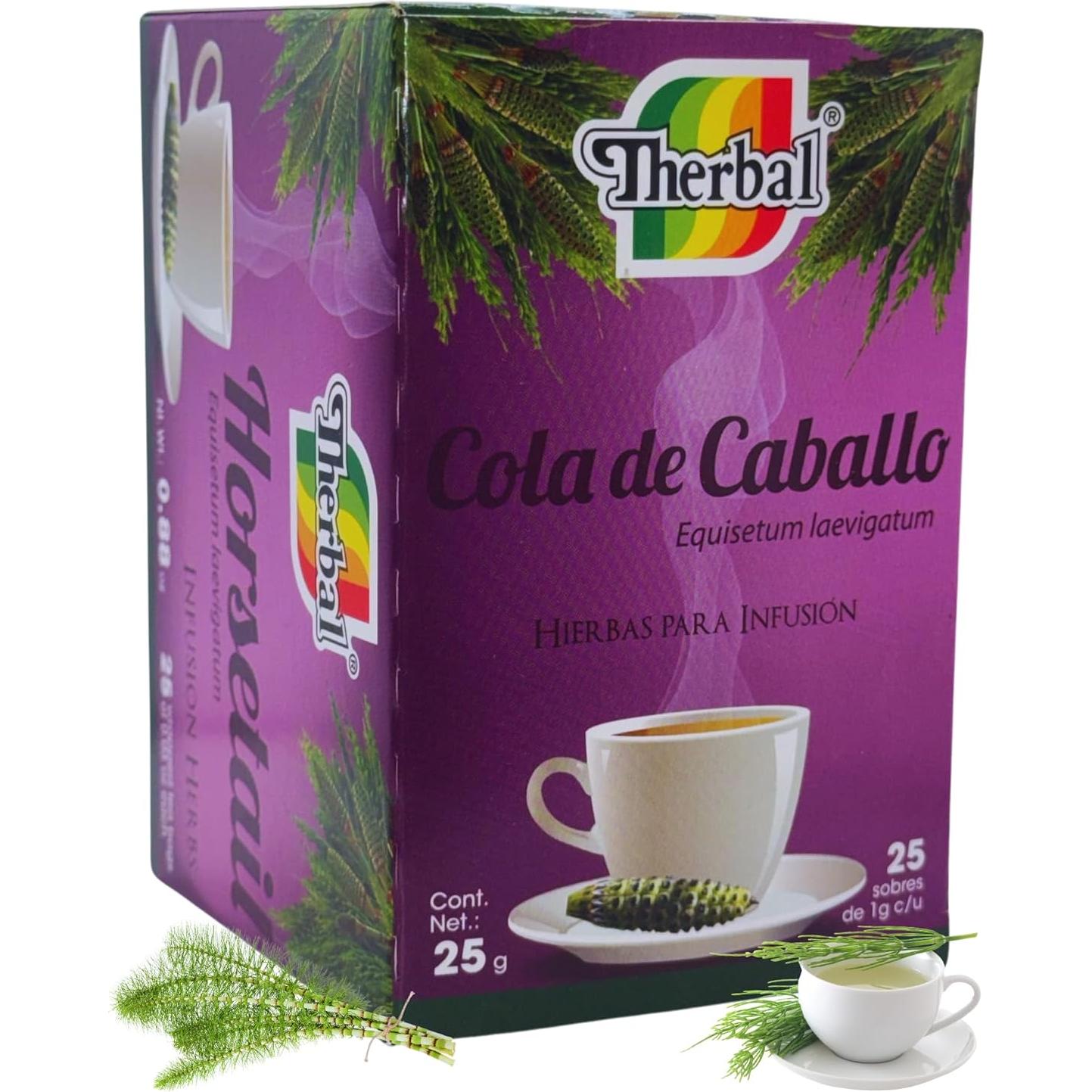 Té Cola de Caballo Therbal - 25 Bolsitas 100% Natural Vegano