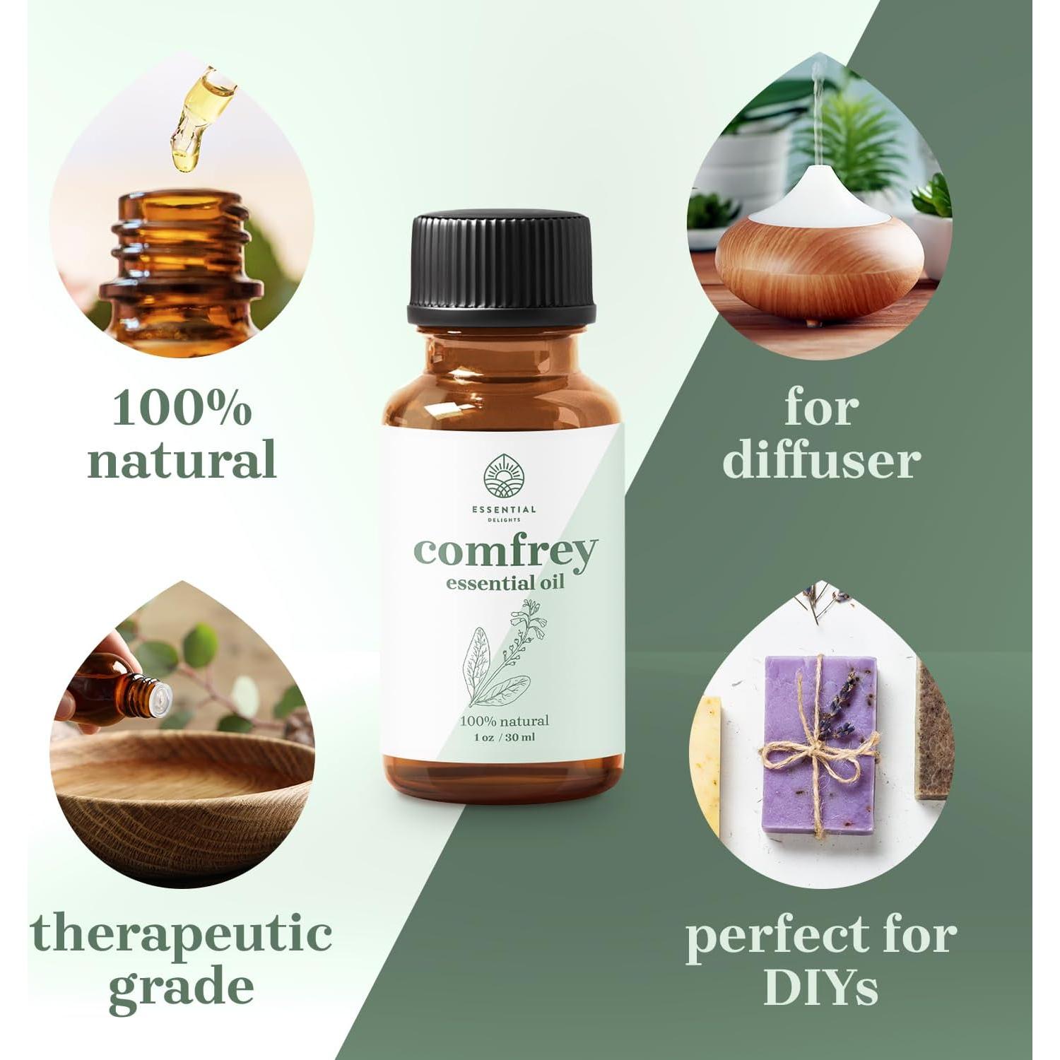 Aceite de Consuelda Delicias Esenciales 28.35ml - Vegano y Natural