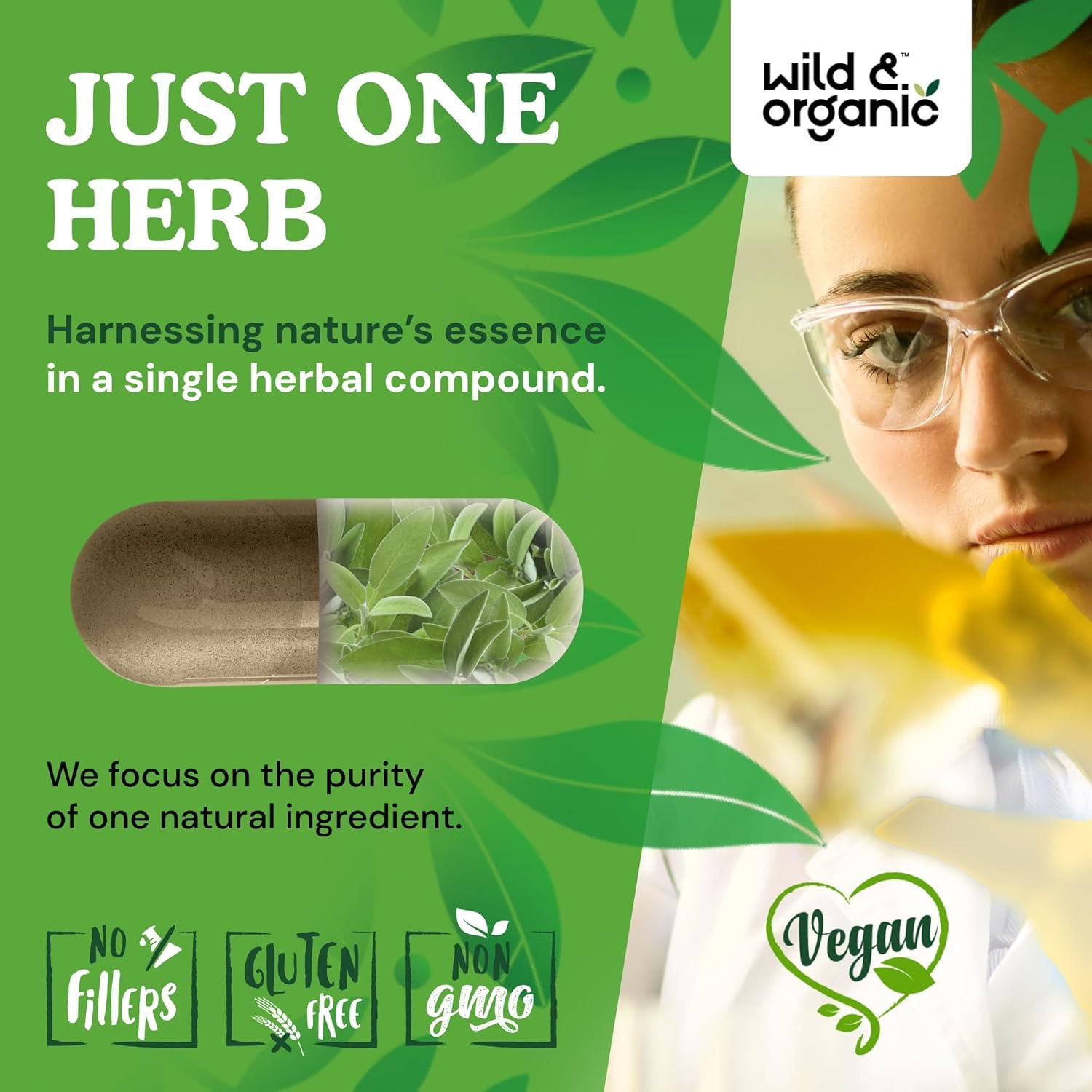 Cápsulas de Salvia Silvestre 1000 mg - Wild & Organic - 120 Unidades