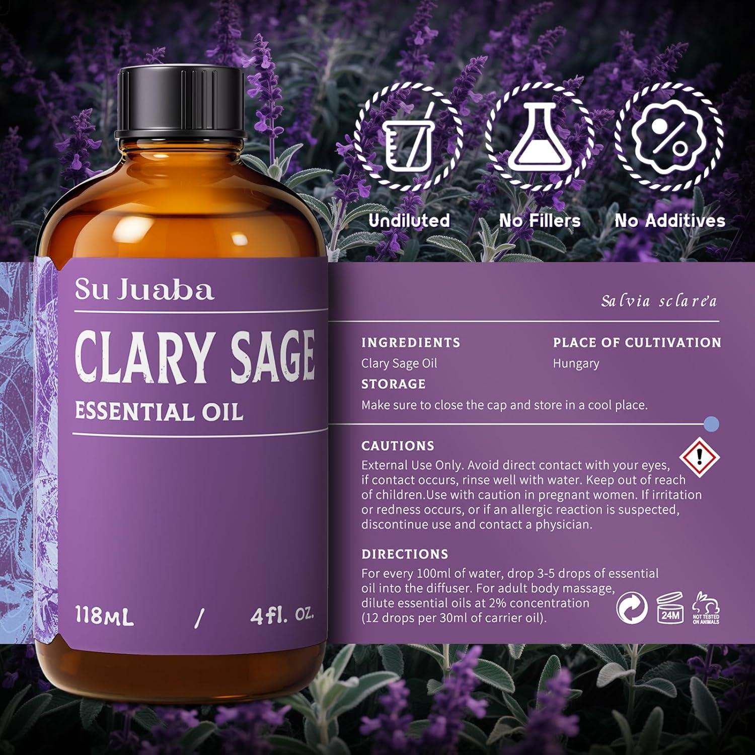 Aceite Esencial de Salvia Clary SU JUABA 118ml 100% Puro Natural