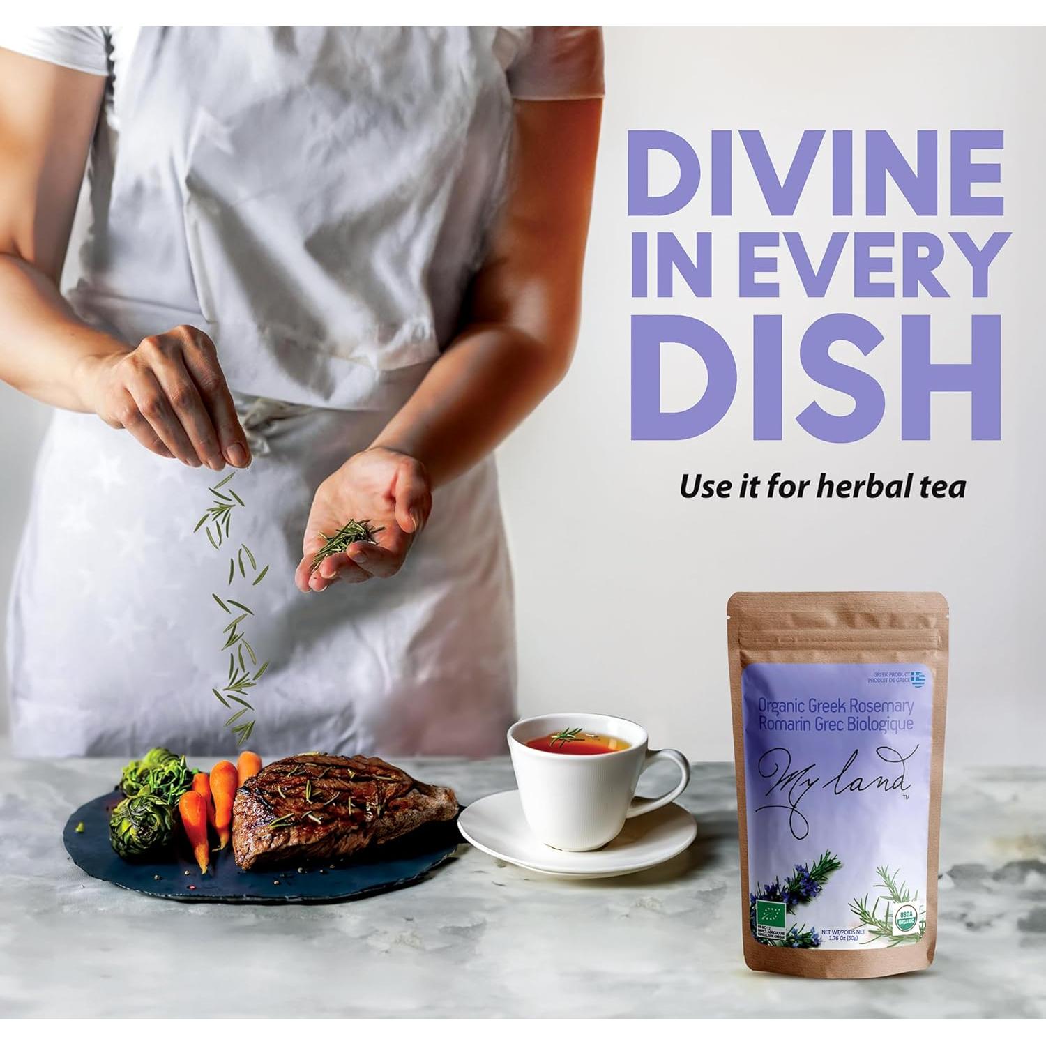 Hojas de Romero Orgánico Mis Tierras 50g - Sazonador Culinario