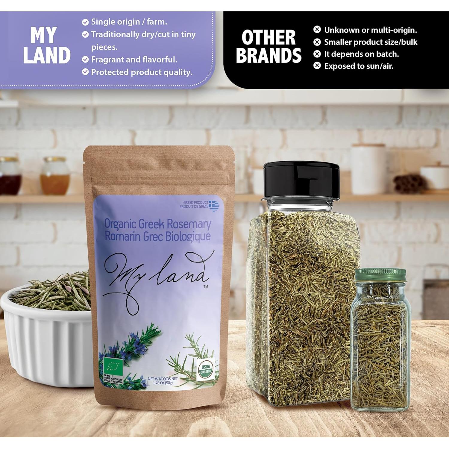 Hojas de Romero Orgánico Mis Tierras 50g - Sazonador Culinario