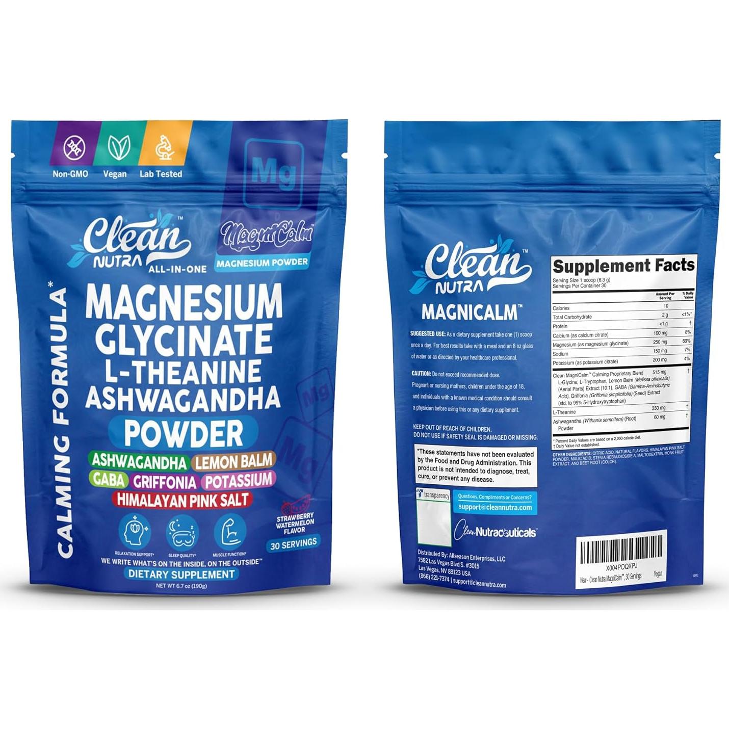 Suplemento en Polvo Calmante Clean Nutraceuticals 30 Porciones