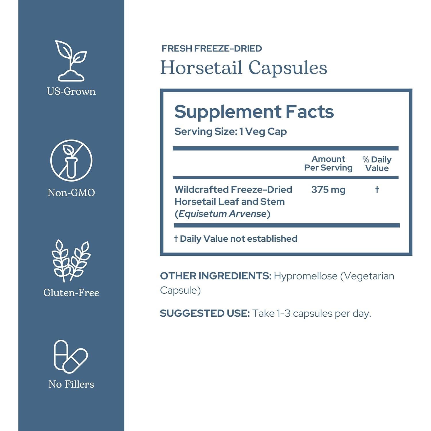 Cápsulas de Cola de Caballo Cruda Liofilizada Eclectic 90 CT