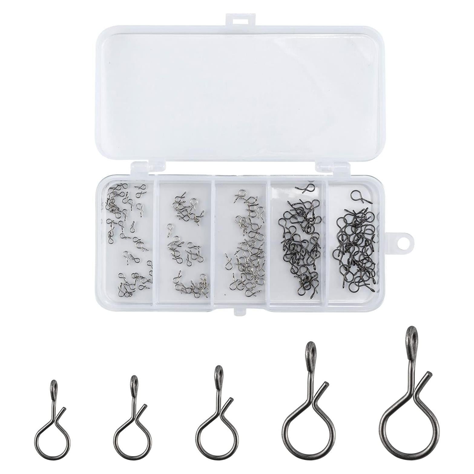 150 Clips de Pesca con Mosca Alwonder Acero Inoxidable