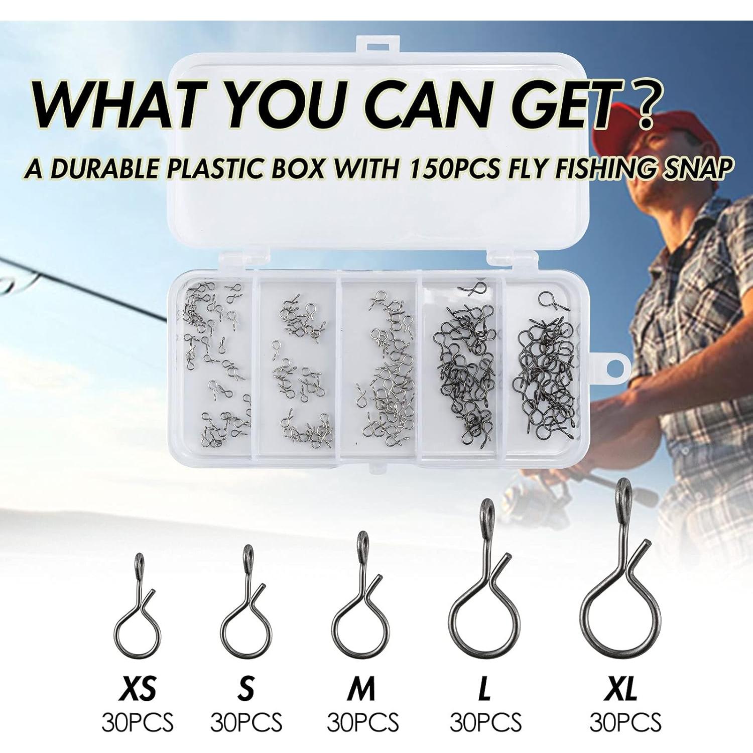 150 Clips de Pesca con Mosca Alwonder Acero Inoxidable