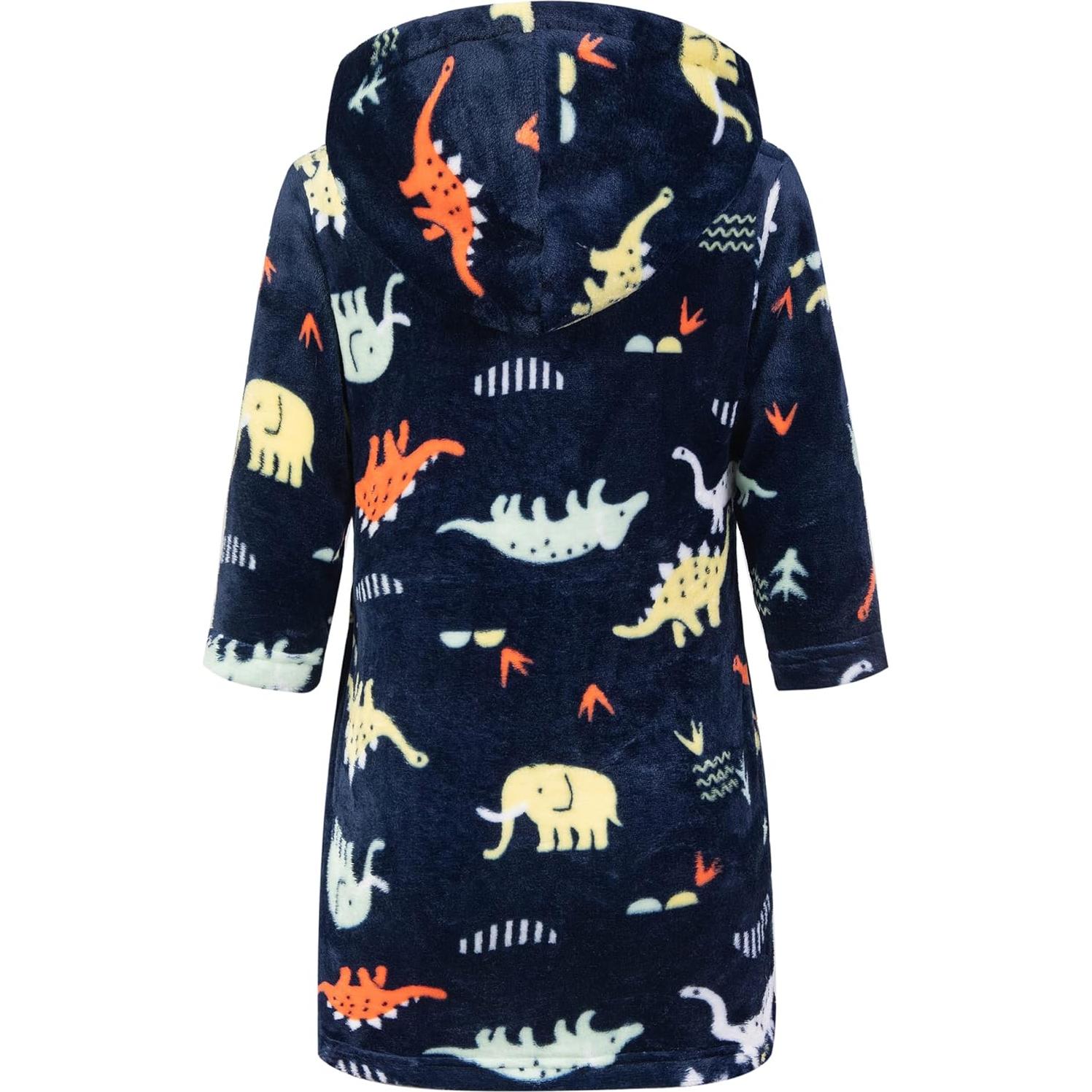 Bata de Baño para Niñas Cartoon Dinodaur con Capucha 2-3T