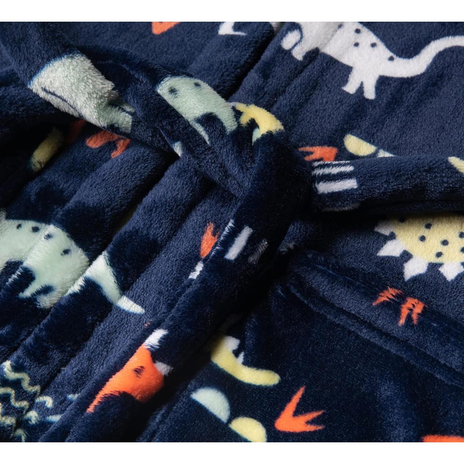 Bata de Baño para Niñas Cartoon Dinodaur con Capucha 2-3T