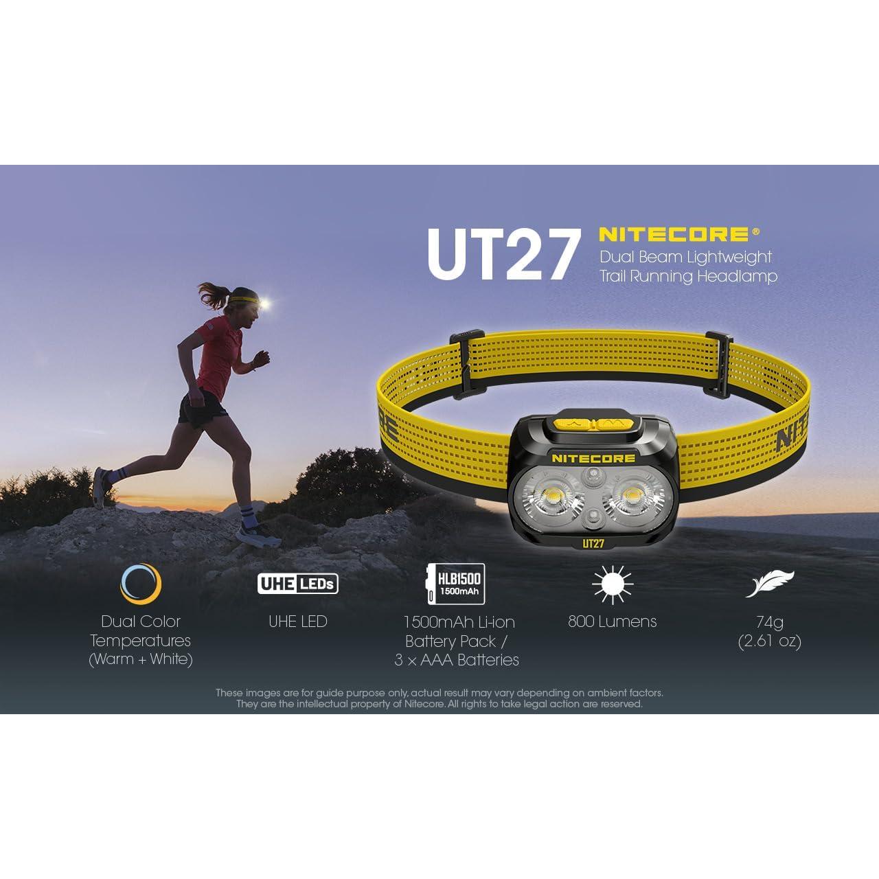 Linterna Frontal Nitecore UT27 Pro 800 Lúmenes Recargable