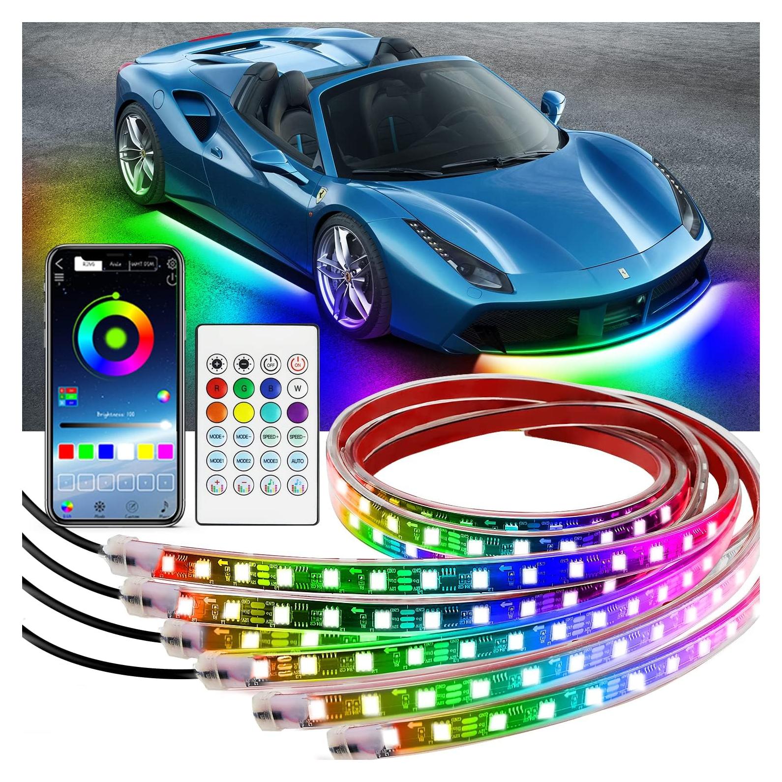 Luces LED de neón para automóviles WEBUPAR, 6 piezas RGBIC