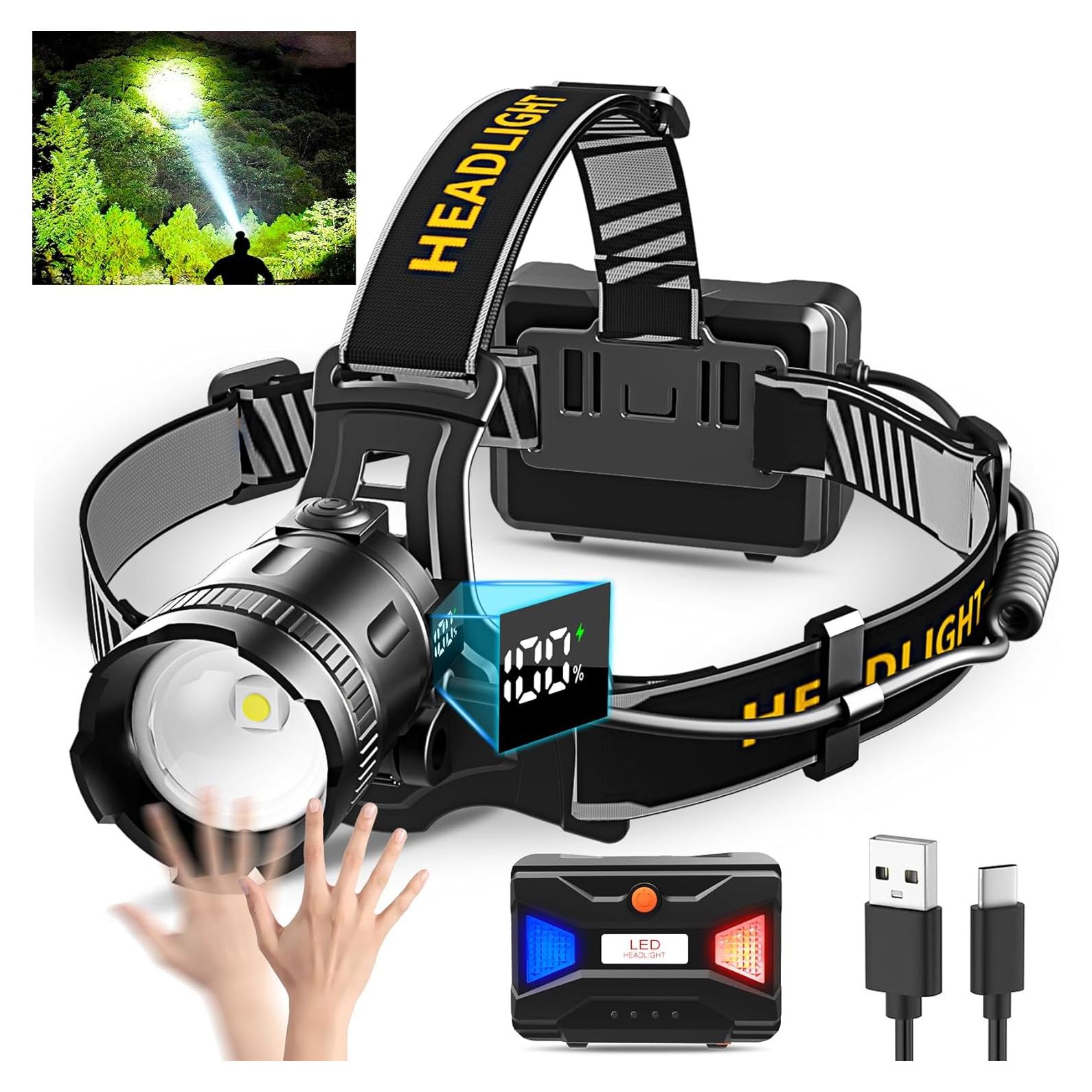 Linterna Frontal LED 100000 Lúmenes Foletozzf Recargable IPX6