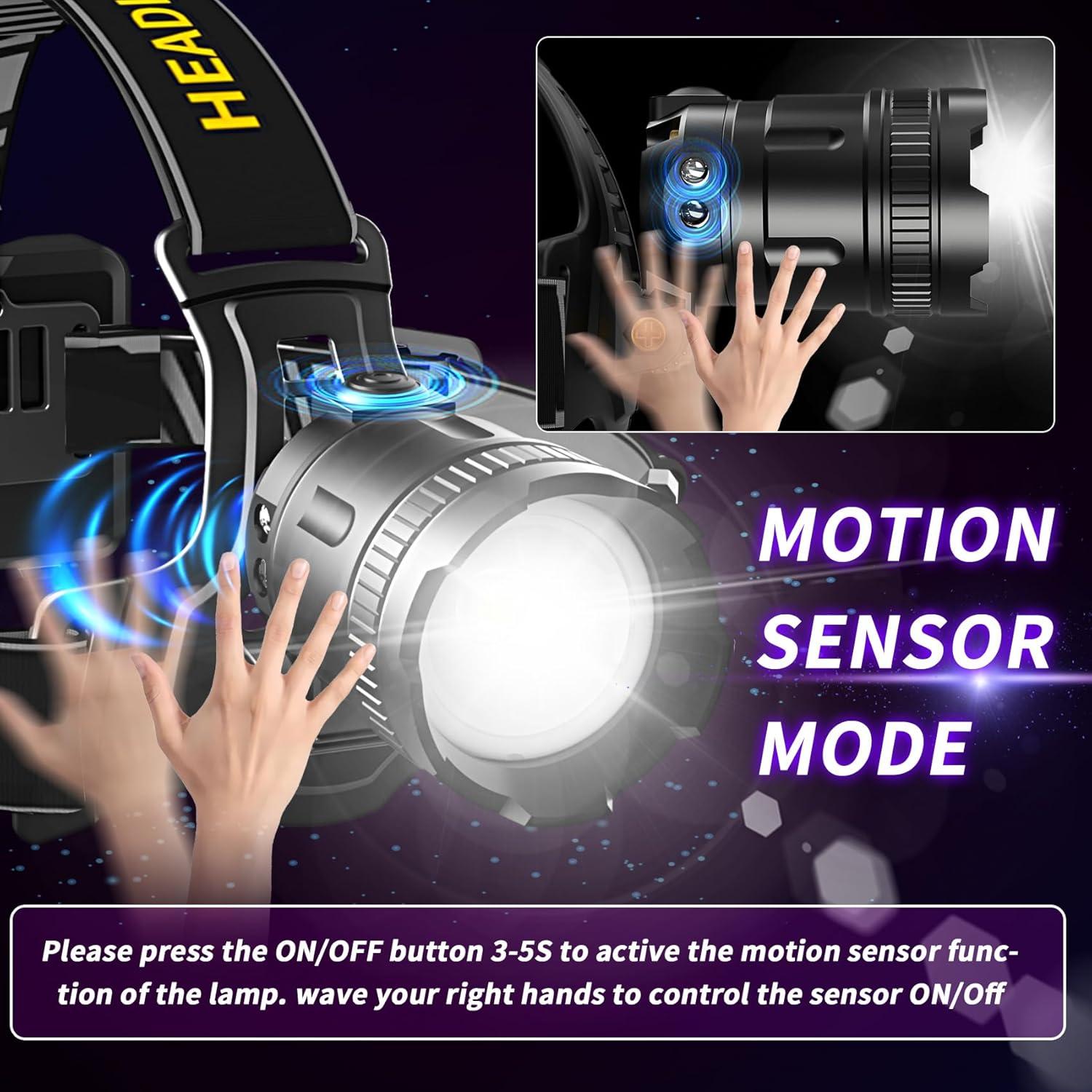 Linterna Frontal LED 100000 Lúmenes Foletozzf Recargable IPX6