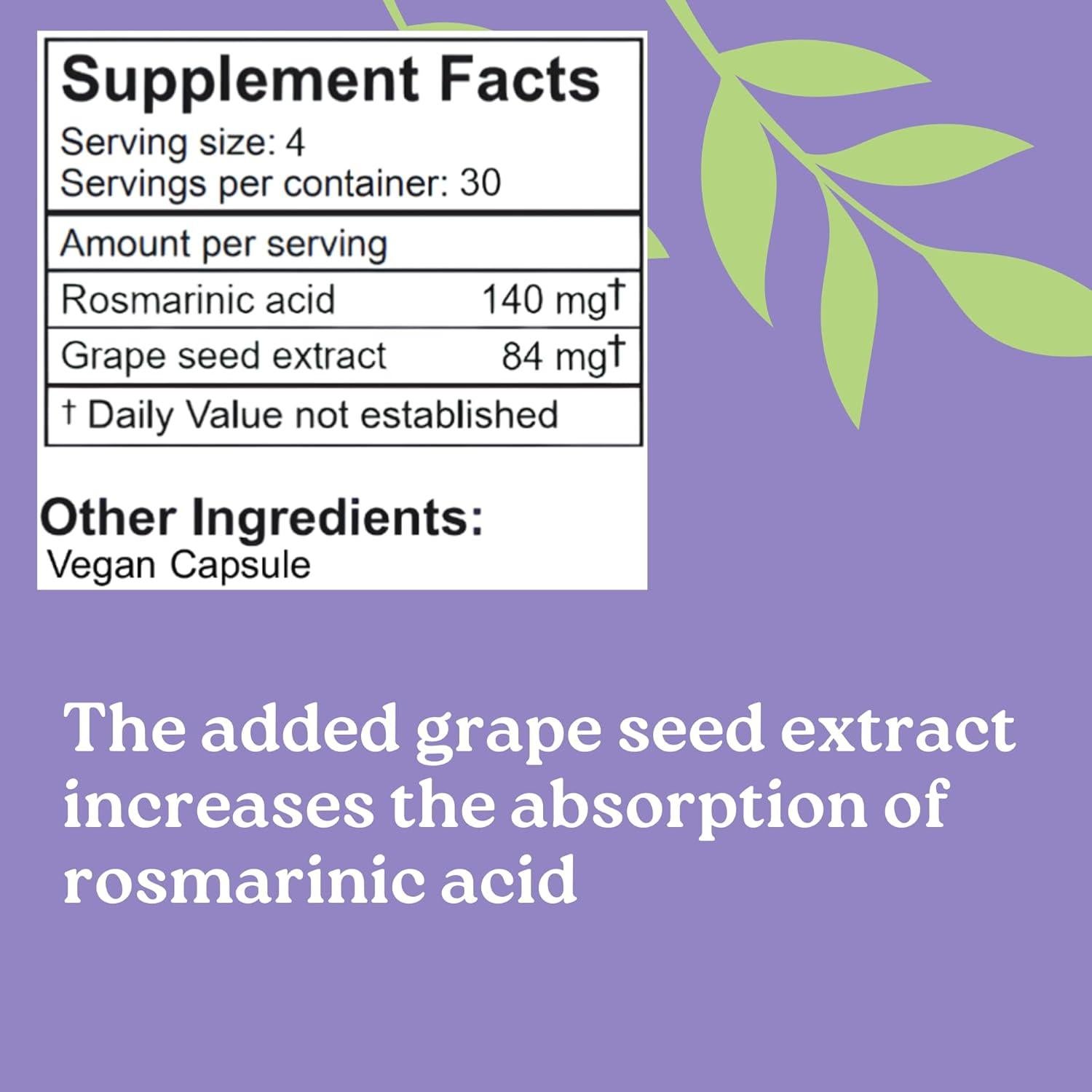 Ácido Rosmarínico LifeLink | 120 Cápsulas Veganas | Antioxidante