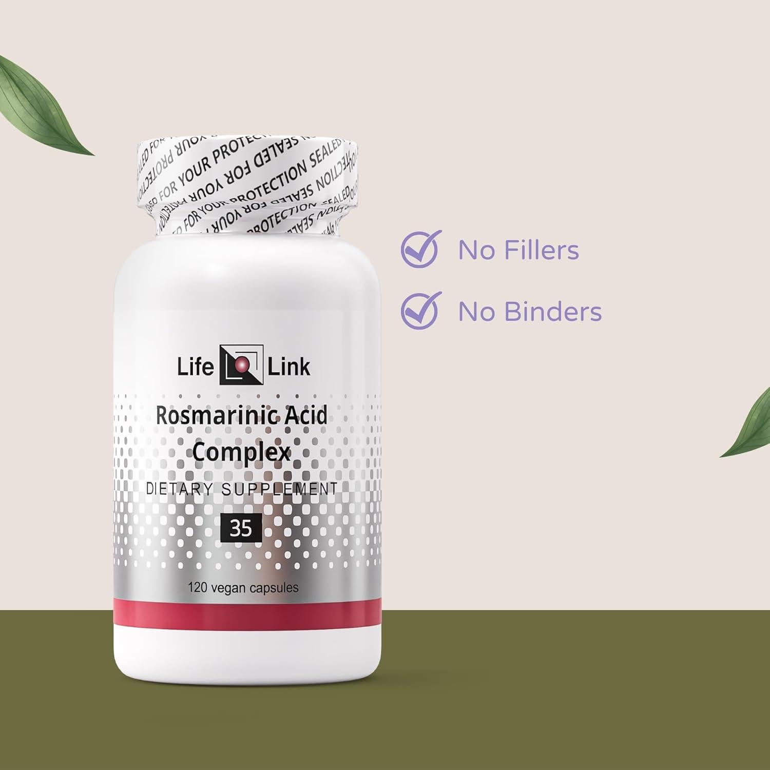 Ácido Rosmarínico LifeLink | 120 Cápsulas Veganas | Antioxidante
