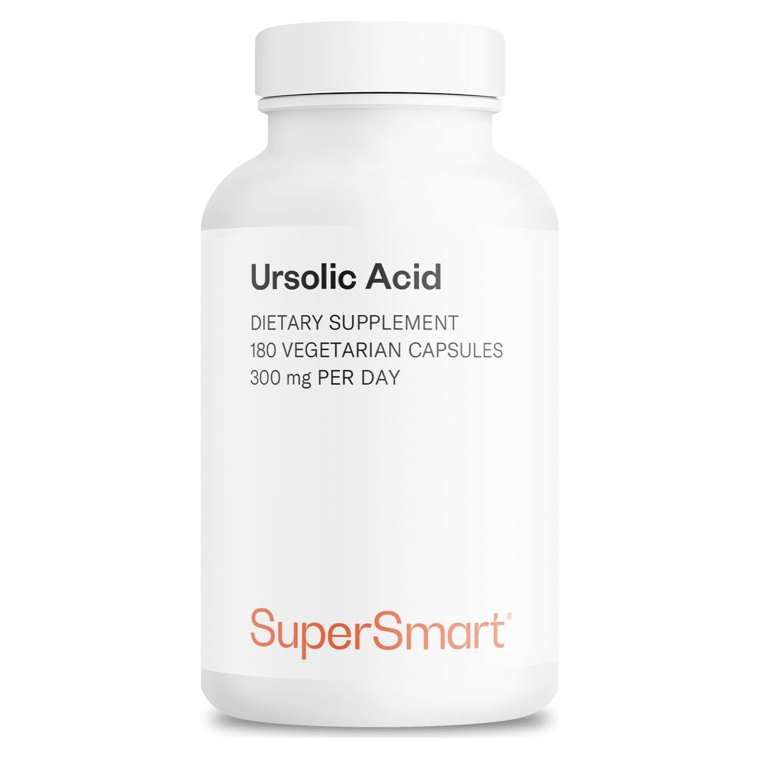 Suplemento de Ácido Ursolico 300mg Supersmart - 180 Cápsulas Vegetarianas