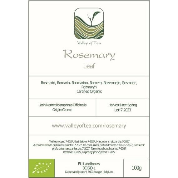 Romero Orgánico Gourmet Valley of Tea - 100g - Hierbas Secas