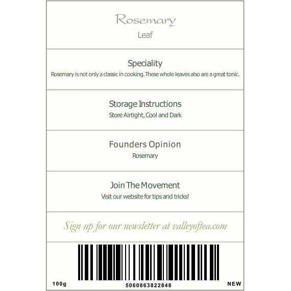 Romero Orgánico Gourmet Valley of Tea - 100g - Hierbas Secas