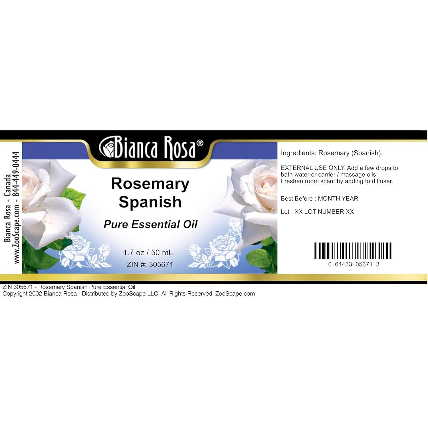 Aceite Esencial Puro de Romero Bianca Rosa 3x48 ml