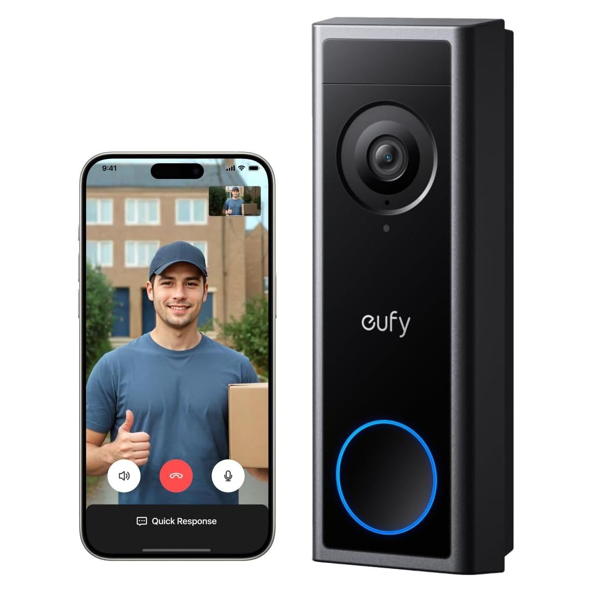 Timbre de Video eufy C30 2K FHD Batería 360g Instalación Fácil