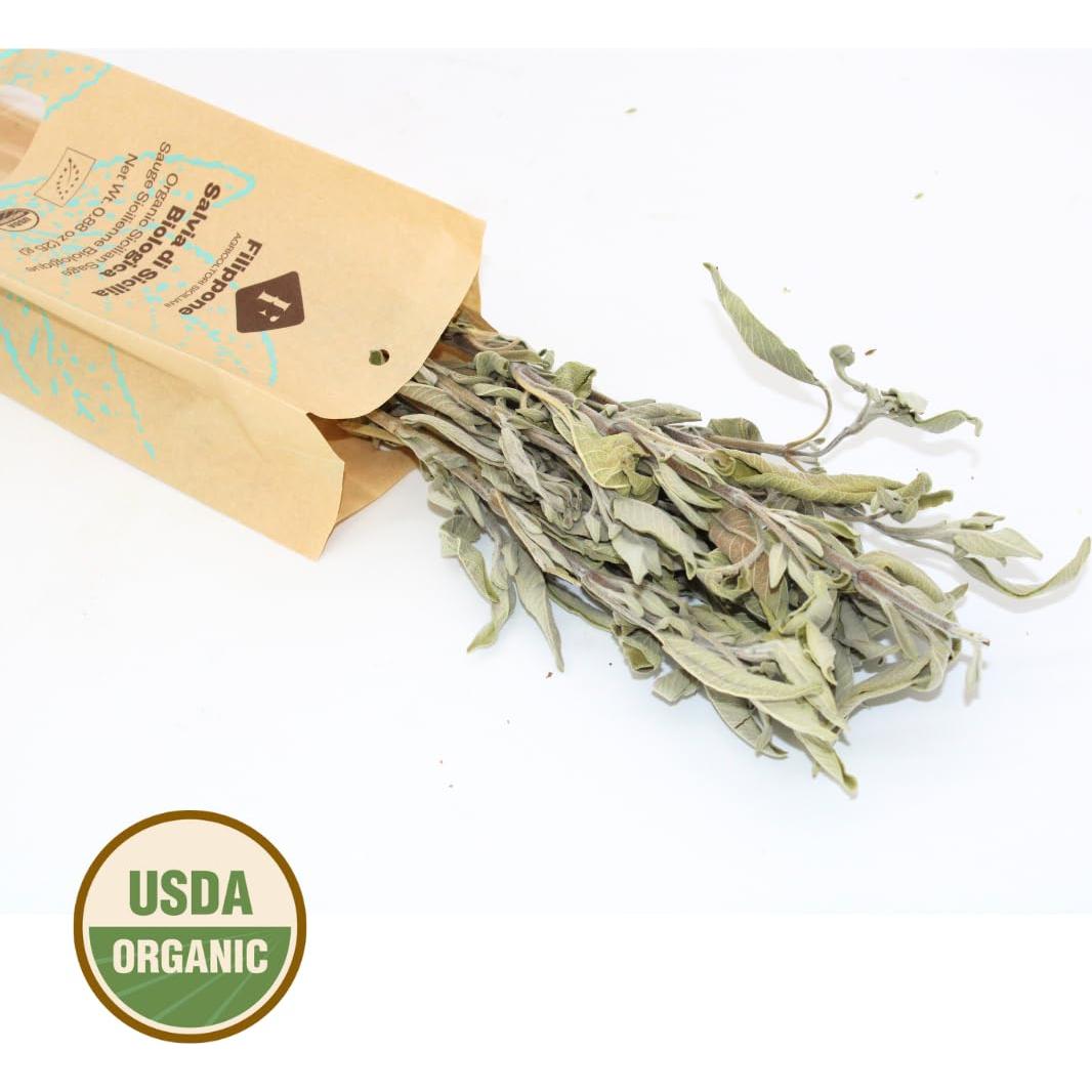 Salvia Seca Orgánica Filippone 25 g - Aromaterapia y Cocina