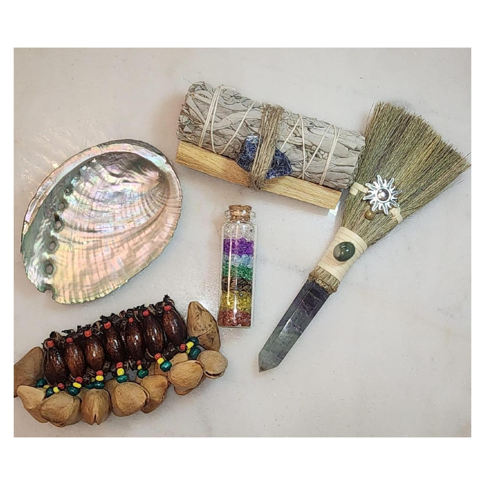 Kit de Smudge Palo Santo y Salvia - 5 Herramientas de Sanación