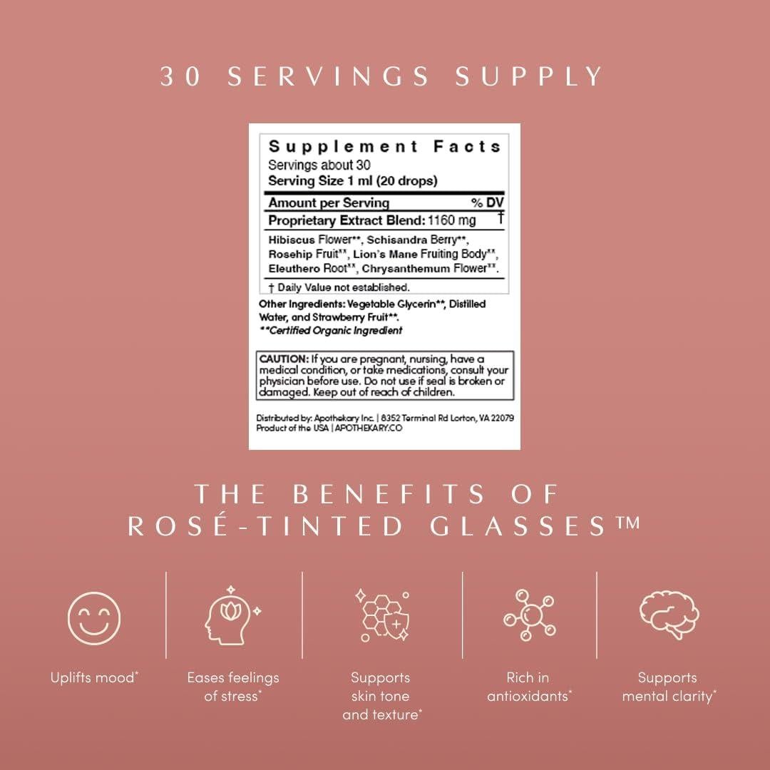 Gotas Herbales Apothékary Sin Alcohol 34.1ml - Tinte Rosado